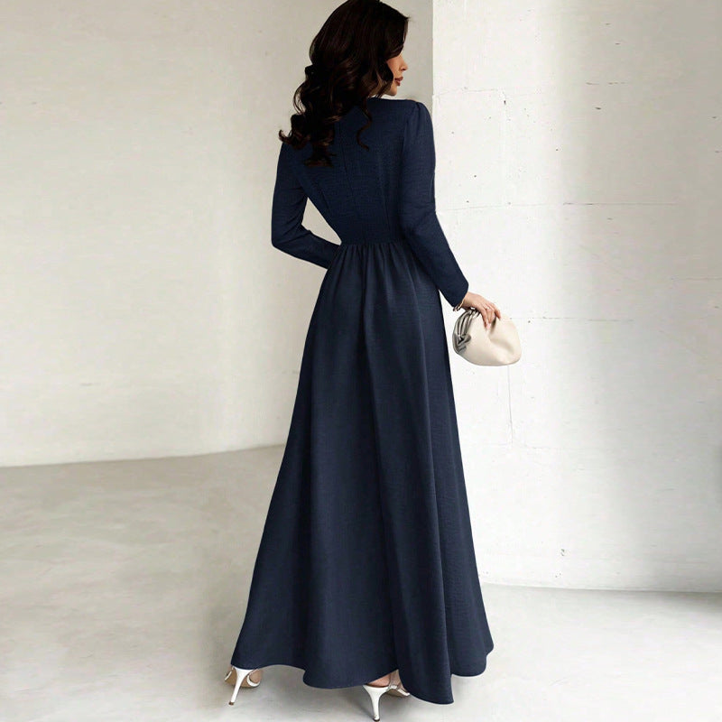 Damen Maxikleid Slim Fit Langärmlig Eveloria