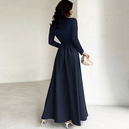 Damen Maxikleid Slim Fit Langärmlig Eveloria