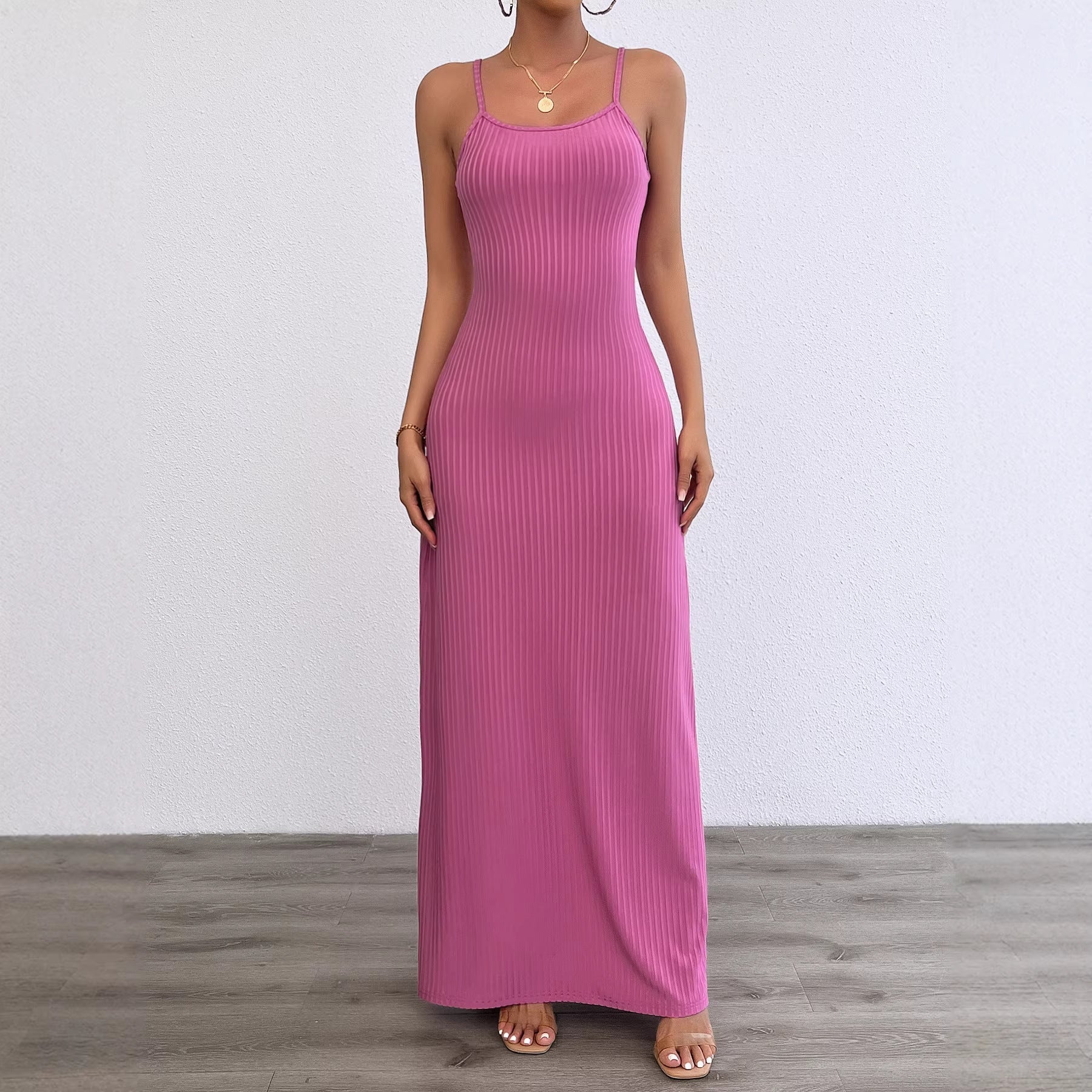 Damen Maxikleid Figurbetont Rippstruktur Eveloria - Eveloria
