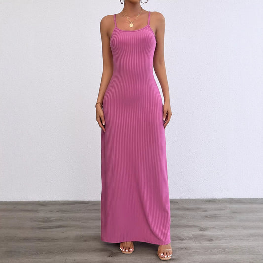 Damen Maxikleid Figurbetont Rippstruktur Eveloria - Eveloria