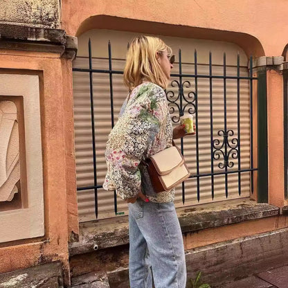 Damen Steppjacke Patchwork mit Taschen Eveloria