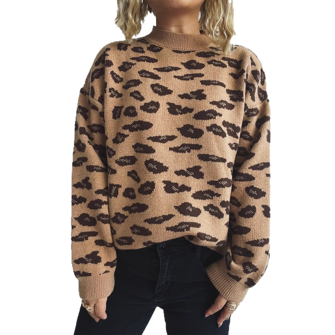 Damen Strickpullover Tiermuster Lässig Eveloria