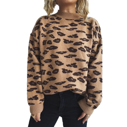 Damen Strickpullover Tiermuster Lässig Eveloria