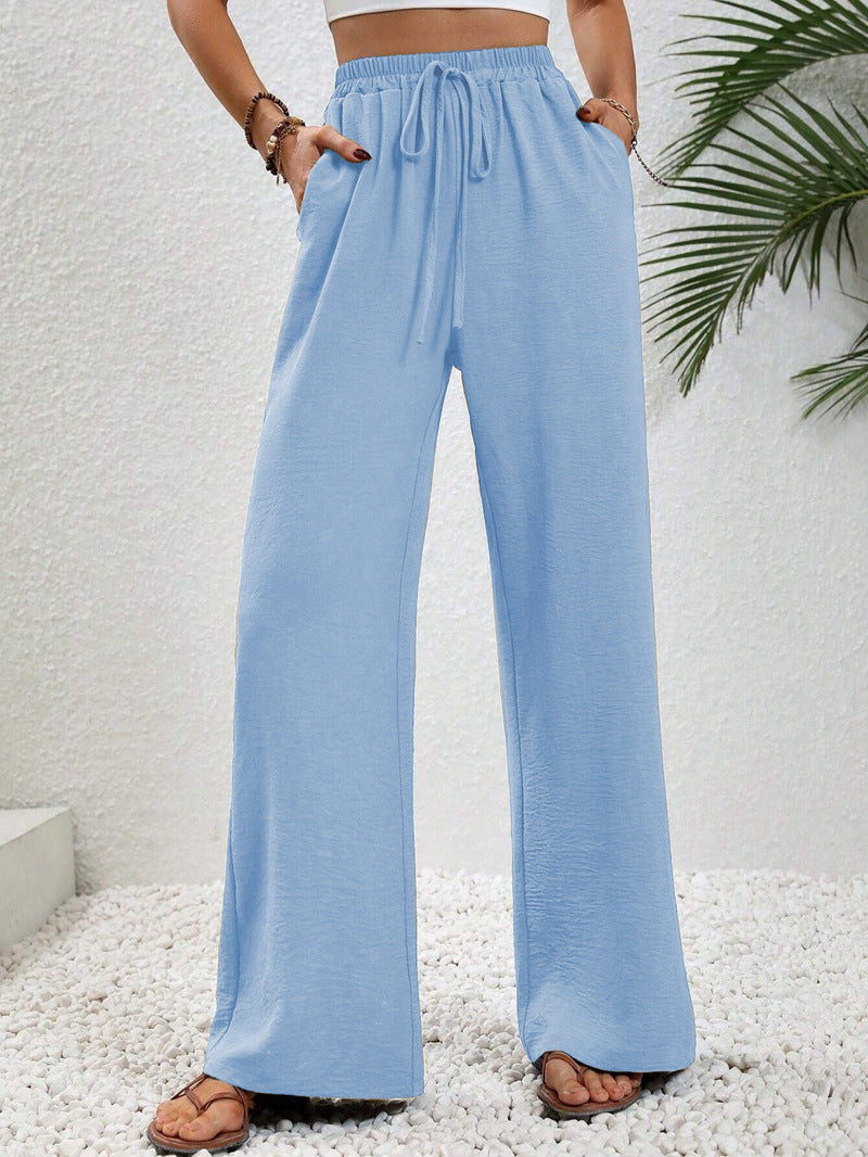 Damen Sommerhose Weite Elastischer Bund Beige