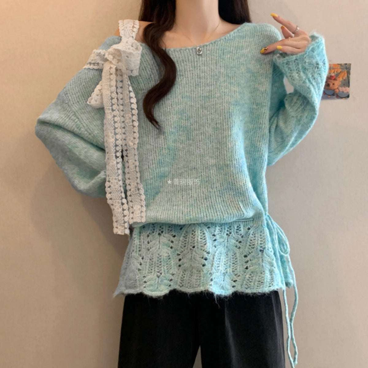 Damen Strickpullover Lässig Modisch Eveloria