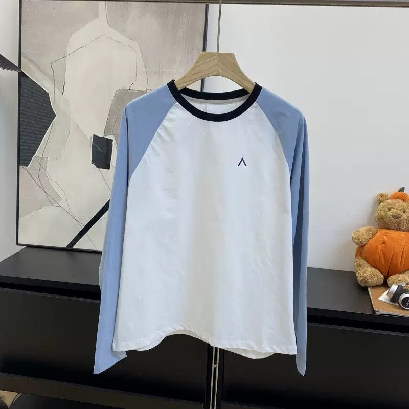 Damen Langarm T-Shirt Eveloria Baumwolle Weiß