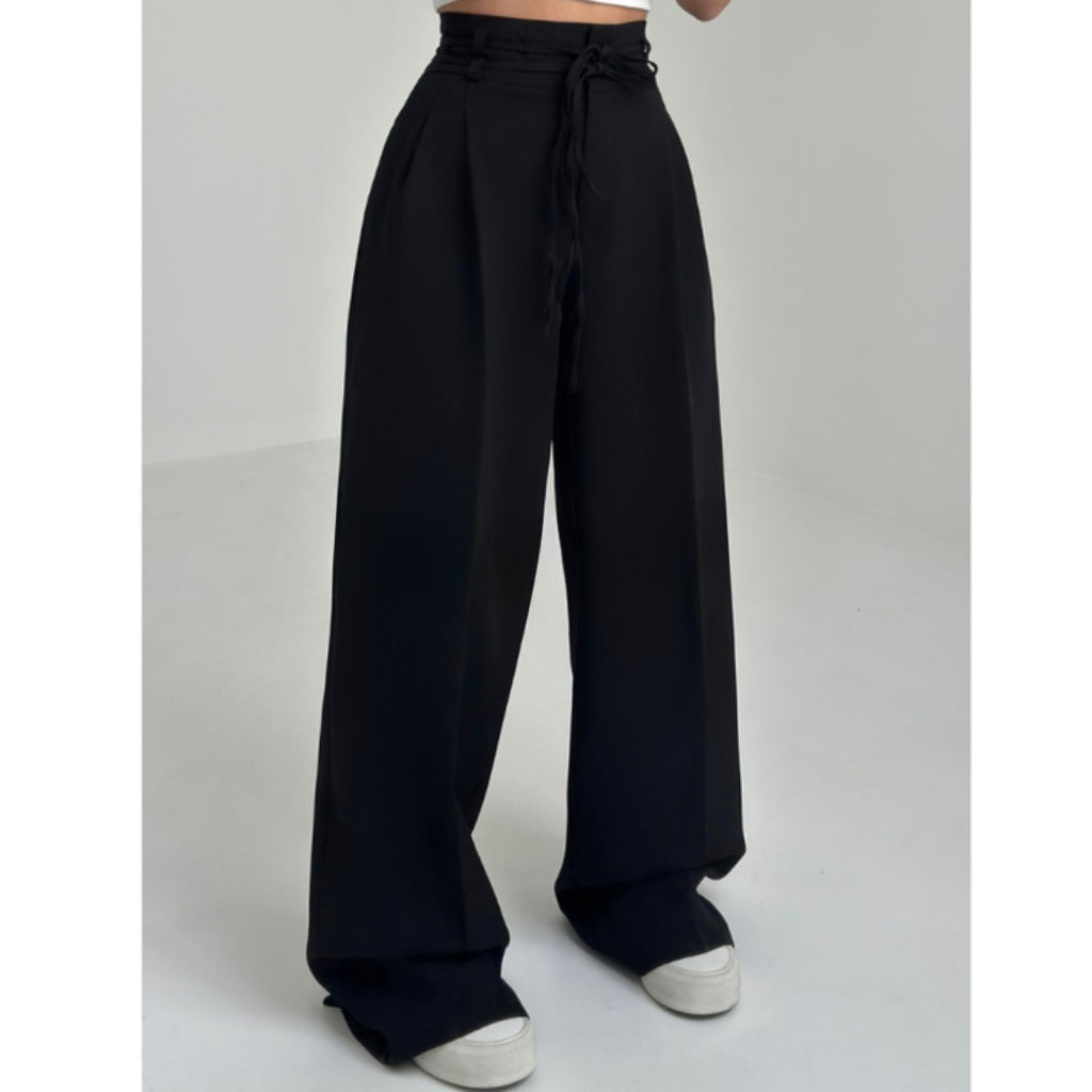 Damen Bundfalten-Hose Elastischer Taillenbund Bequem