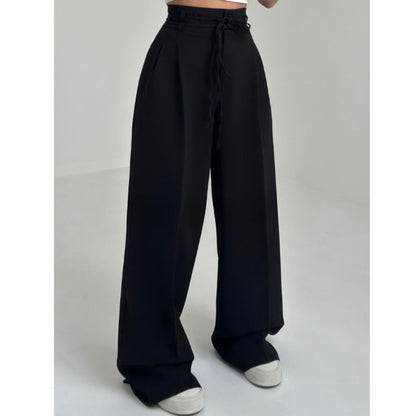 Damen Bundfalten-Hose Elastischer Taillenbund Bequem