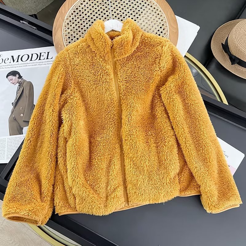 Damen Fleecejacke Weiches Innenfutter Hochkragen Eveloria