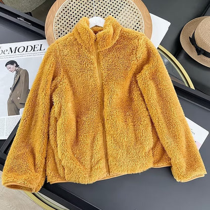 Damen Fleecejacke Weiches Innenfutter Hochkragen Eveloria