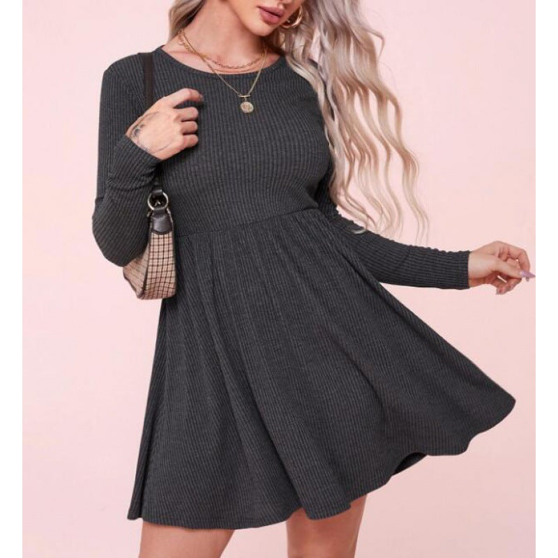 Damen Jerseykleid Länge Ärmel Eveloria