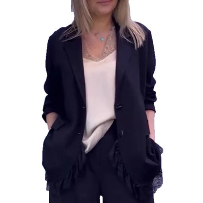 Damen Blazerjacke Spitze Elegant
