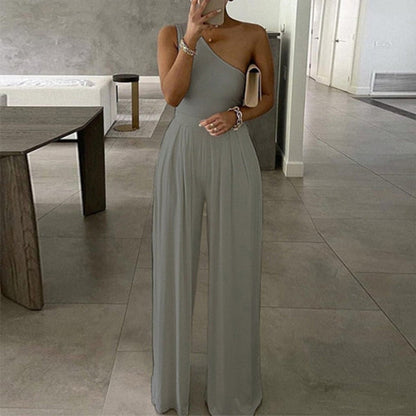 Damen Elegante Ein-Schulter-Jumpsuit Eveloria