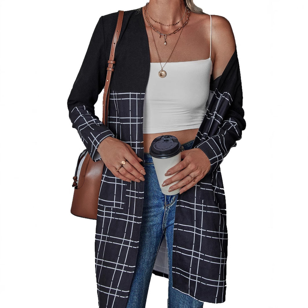 Damen Blazer Längs Karomuster Eveloria