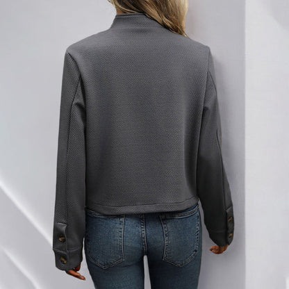 Damen Blazer Modern Knopfdetails Strukturiert Eveloria