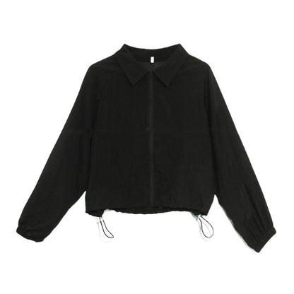Damen Cropped Windjacke Kordelzug Eveloria