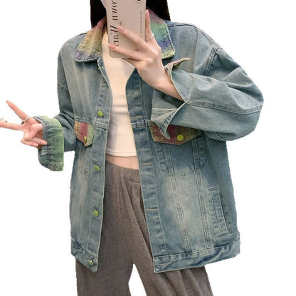 Damen Oversized Denimjacke Bunt Eveloria