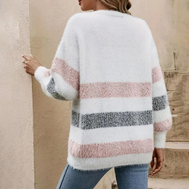 Damen Strickjacke Gemustert Weich Eveloria