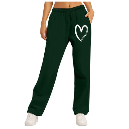 Damen Freizeithose Elastischer Bund Herzmotiv Eveloria