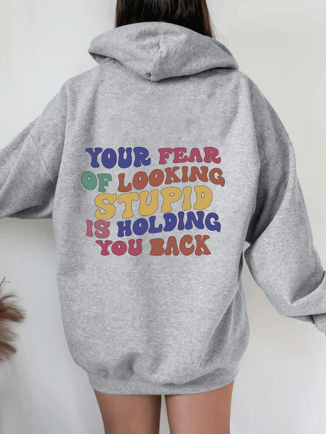Damen Kapuzenpullover Inspirierender Statement-Druck