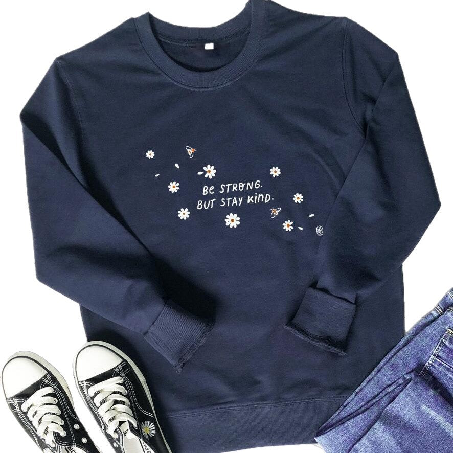 Damen Sweatshirt Florales Design Weiss