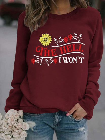 Damen Sweatshirt Verspieltes Motiv Bequem Grün Eveloria
