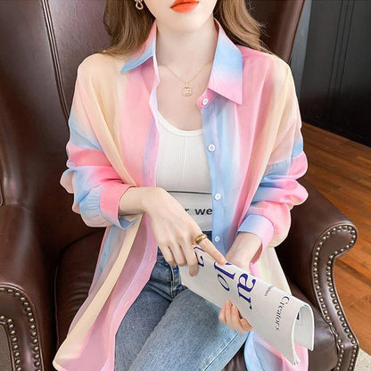 Damen Overshirt Bluse Luftig Farbenfroh Eveloria - Eveloria