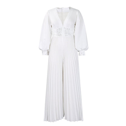 Damen Jumpsuit Plissiert Glitzernd Eveloria
