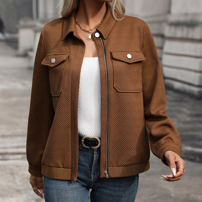 Damen Oversized Jacke Strukturiertes Muster Schwarz Eveloria - Eveloria