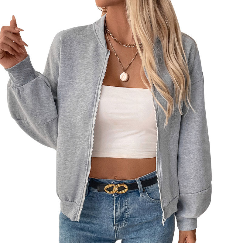 Damen Bomberjacke Lässig Voluminöse Ärmel Eveloria