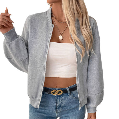 Damen Bomberjacke Lässig Voluminöse Ärmel Eveloria