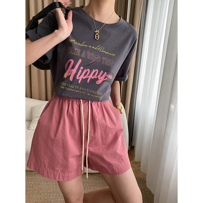 Damen T-Shirt und Shorts Set mit Grafiken