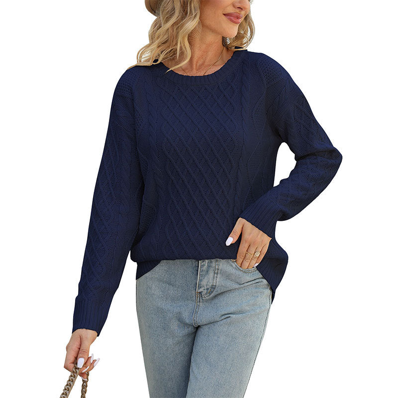 Damen Strickpullover Rautenmuster Eveloria