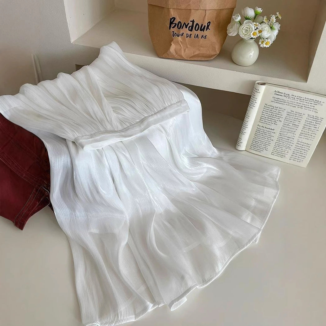 Damen Maxikleid Plissiert Eveloria