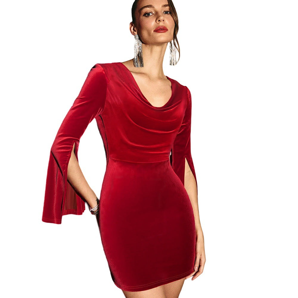Damen Sommerkleid Tiefes Dekolleté Schwingende Ärmel Eveloria