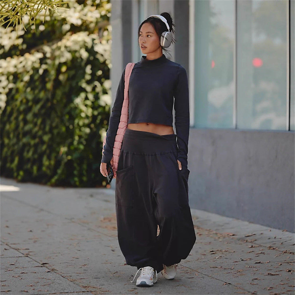 Damen Set Langärmliges Oberteil und weite Hose Eveloria