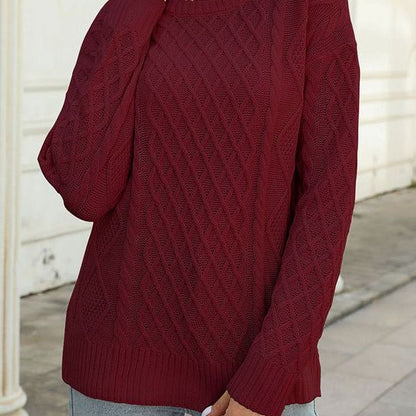 Damen Strickpullover Rautenmuster Eveloria