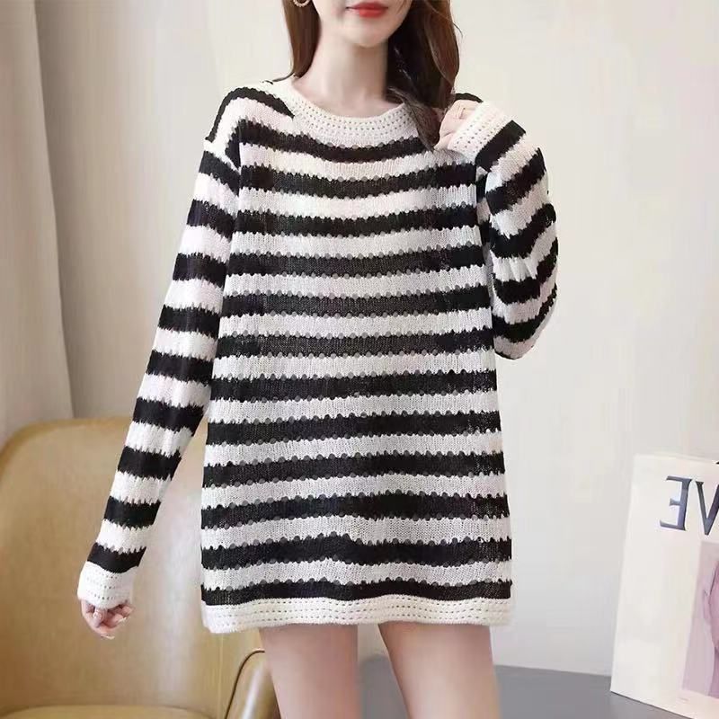 Damen Strickpullover Gestreift Weit - Eveloria