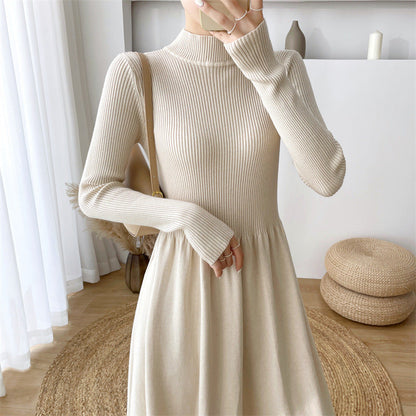 Damen Freizeitkleid Hohler Kragen Weiter Schnitt Eveloria