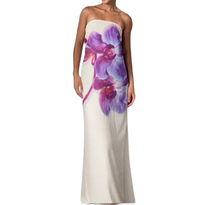 Damen Langärmliges Kleid Blumendesign Eveloria