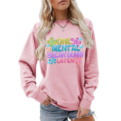 Damen Sweatshirt Kreativer Aufdruck Eveloria Grau