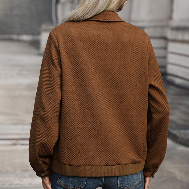 Damen Oversized Jacke Strukturiertes Muster Eveloria