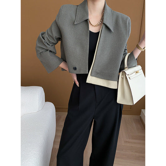 Damen Cropped Blazer Jacke Eveloria Stilvolle - Eveloria