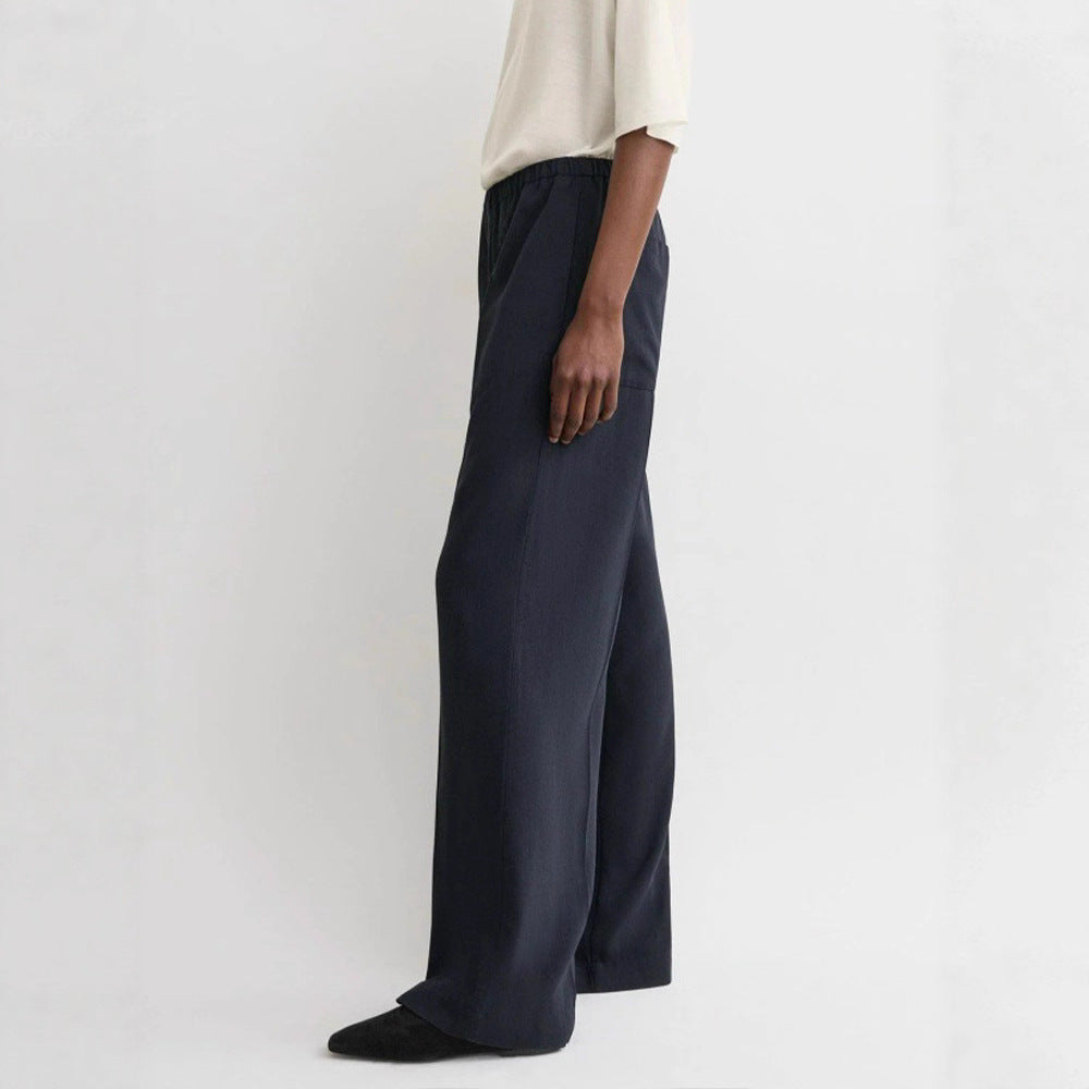 Damen Chiffon-Hose Weit Elastischer Bund