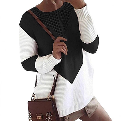 Damen Strickpullover Geometrisches Muster Feine Struktur Eveloria