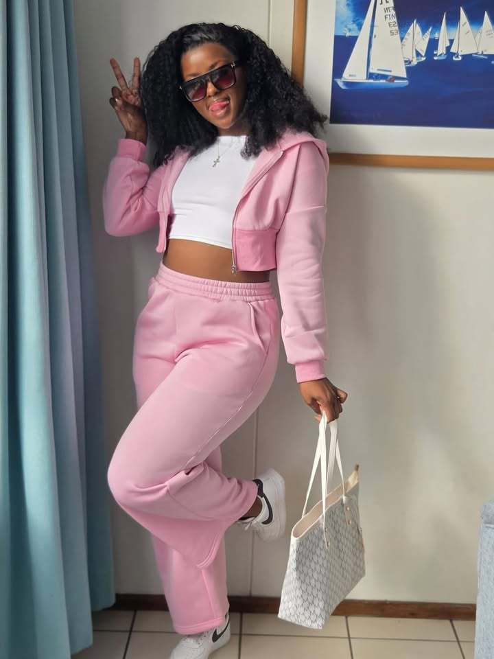 Damen Hoodie Jogginghose Set Baumwolle Bequem Grau