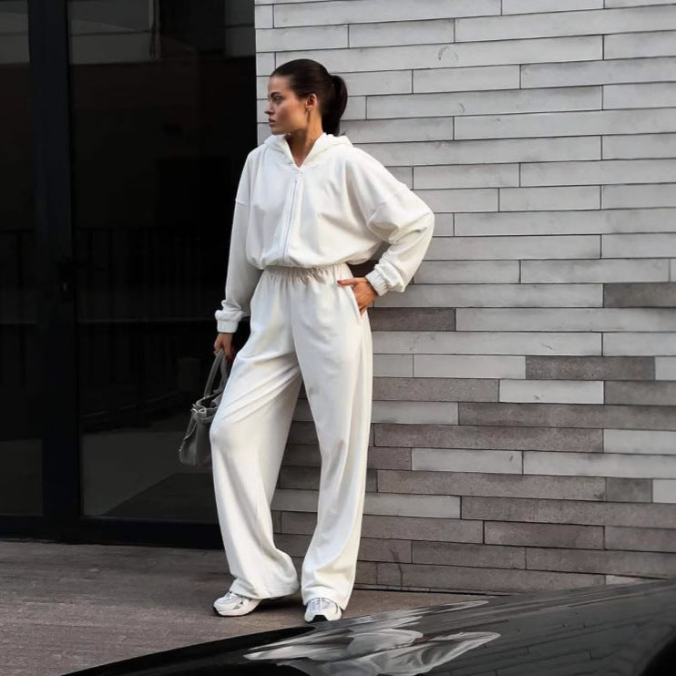 Damen Fleece-Jumpsuit mit Kapuze und Taschen Eveloria