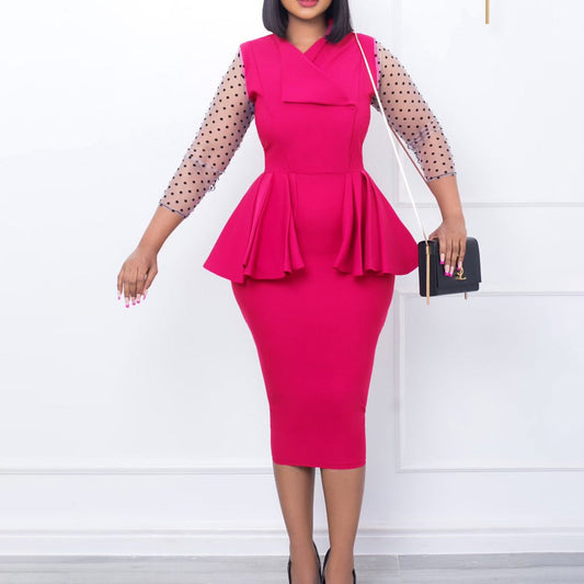 Damen Business-Kleid Puffärmel Eveloria Elegantes - Eveloria