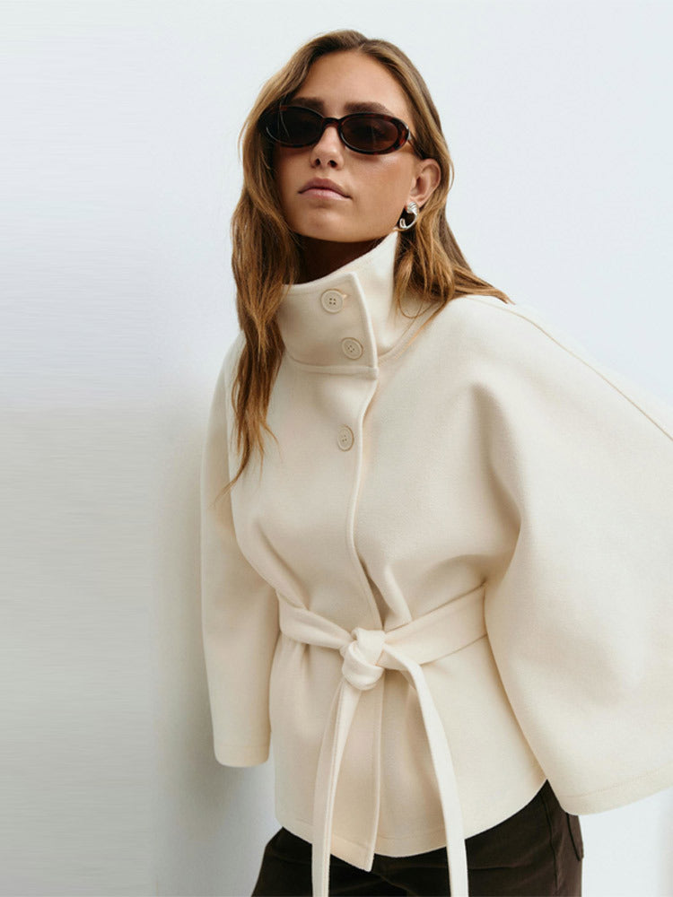 Damen Cape-Jacke mit Gürtel Elegantes Design
