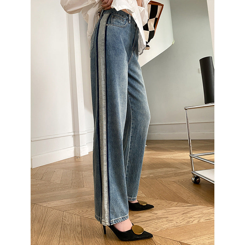 Damen High-Waist Jeans Lässiger Schnitt Erstklassiger Denim Blau